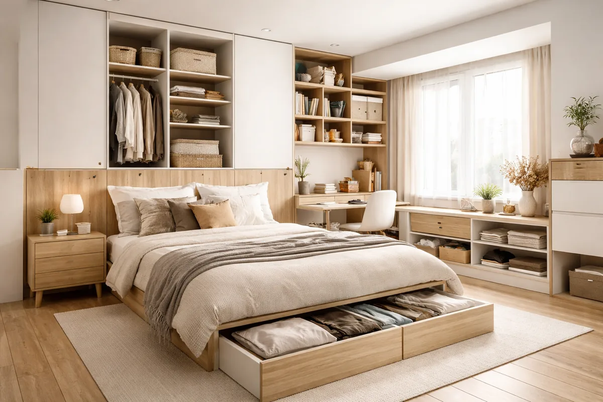 Comment optimiser l'espace de rangement dans une chambre de 12 m²